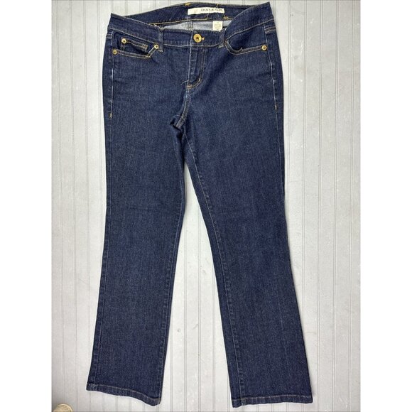 DKNY Size 10 Womens Jeans Boot Cut Mid Rise Stretch Dark Wash - Picture 1 of 4